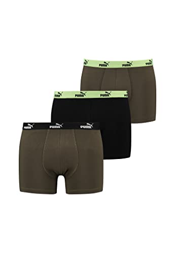 PUMA 3 er Pack Boxer Boxershorts Herren Unterwäsche sportliche Retro Pants, Farbe:Green Combo, Bekleidungsgröße:L von PUMA