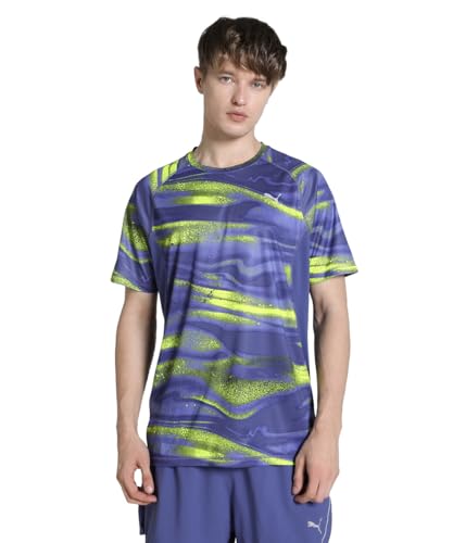 PUMA Herren Velocity Lauf-T-Shirt mit Allover-Print M, Blue Crystal von PUMA