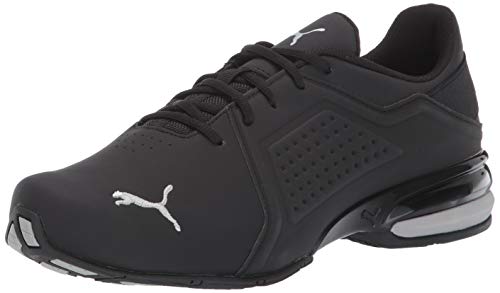 PUMA Herren Viz Runner Sneaker, schwarz/Silber, 45 EU von PUMA