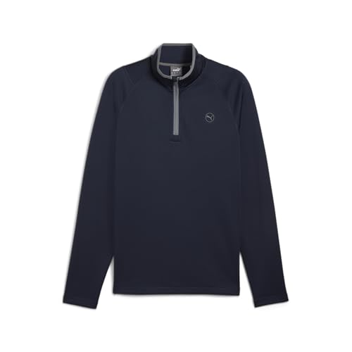 PUMA Herren Waffle Golf-Fleece mit viertellangem Reißverschluss L Deep Navy Blue PUMA Herren Waffle Golf-Fleece mit viertellangem Reißverschluss L Deep Navy Blue von PUMA