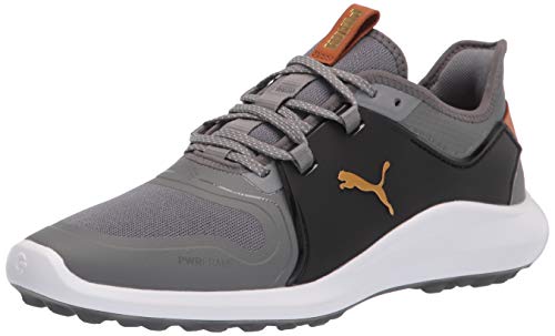 PUMA Herren Ignite Fasten8 Golfschuh, Quiet Shade-Gold Black, 43 EU von PUMA