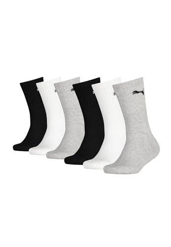 Puma JUNIOR CREW Kinder Tennis Socken für Mädchen und Jungen 6er Pack, Farbe:Black/White/Grey, Socken & Strümpfe:31-34 Puma JUNIOR CREW Kinder Tennis Socken für Mädchen und Jungen 6er Pack, Farbe:Black/White/Grey, Socken & Strümpfe:31-34 von Puma
