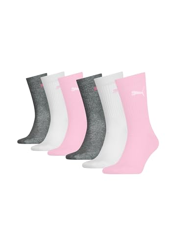 PUMA JUNIOR CREW Kinder Tennis Socken für Mädchen und Jungen 6er Pack, Farbe:Rose 8564, Socken & Strümpfe:27-30 von PUMA