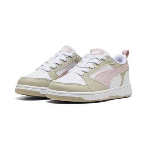 PUMA Jugendliche Rebound V6 Lo Sneakers 29, White Mauve Mist Desert Dust Pink Beige von PUMA