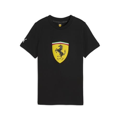 PUMA Jugendliche Scuderia Ferrari Sportswear Coloured Big Shield T-Shirt 176, Black von PUMA