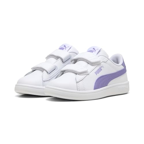 PUMA Jugendliche Smash 3.0 Leather Sneakers 30, White Lavender Alert Purple von PUMA