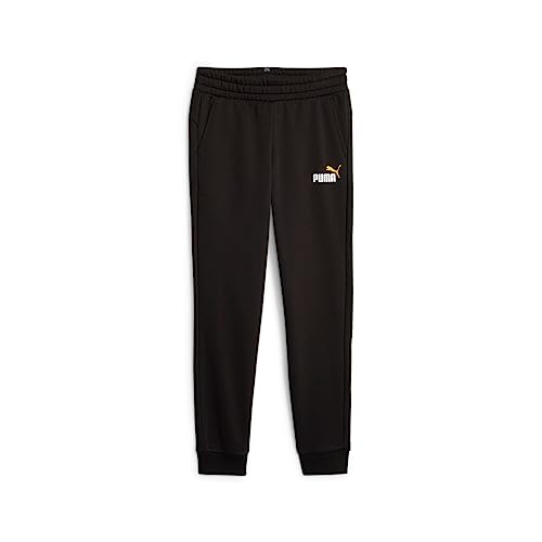 PUMA Jungen ESS+ 2 Col Logo Pants FL Cl B Gestrickte Hosen, Schwarz-gelb Sizzle, 176 von PUMA