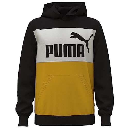 PUMA Jungen Essentials+ Hoodie in Blockfarben 176Yellow Sizzle Black von PUMA