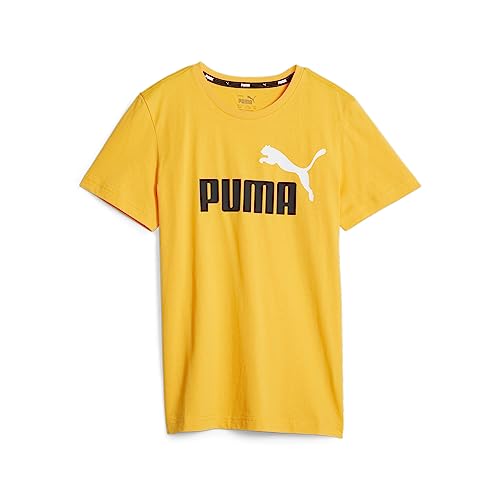 PUMA Jugendliche Essentials+ Two-Tone Logo T-Shirt 140Yellow Sizzle von PUMA