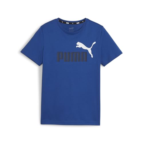 PUMA Jugendliche Essentials+ Two-Tone Logo T-Shirt 98Cobalt Glaze Blue von PUMA