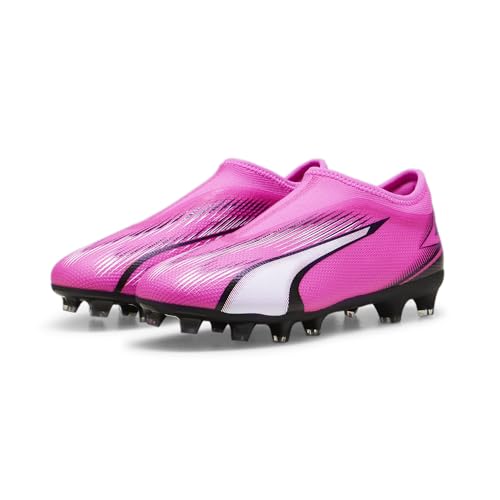 Puma Unisex Youth Ultra Match Ll Fg/Ag Jr Soccer Shoes, Poison Pink-Puma White-Puma Black, 28 EU von PUMA