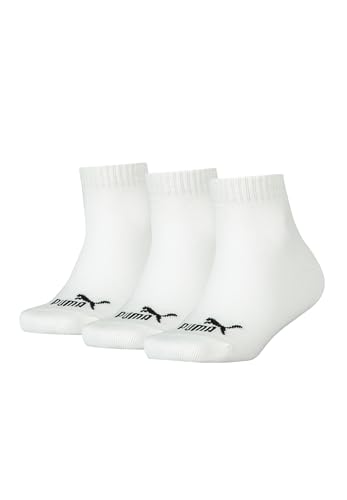 PUMA KIDS Quarter Socken Sneaker Gr. 27-38 für Mädchen und Jungen 3 Paar, Farbe:300 - white, Socken & Strümpfe:31-34 von PUMA