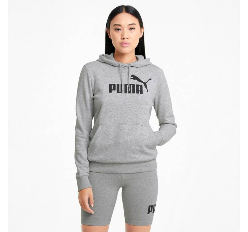 PUMA Kapuzenpullover Freizeit Essentials Logo - Baumwolle - hellgrau Damen von PUMA