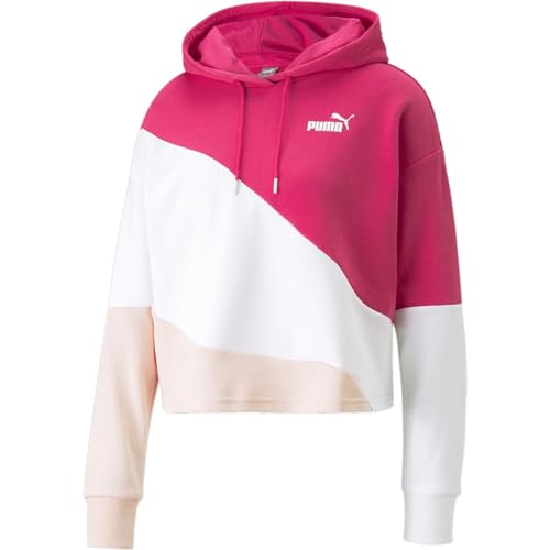 PUMA Kapuzenpullover Power Cat Hoodie für Damen im Colorblock Design, Farbe:Pink, Größe:L, 67397764 von PUMA