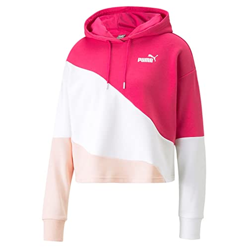 PUMA Kapuzenpullover Power Cat Hoodie für Damen im Colorblock Design, Farbe:Pink, Größe:XXL, 67397764 von PUMA