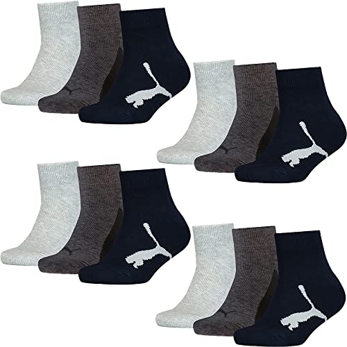 PUMA Kids Quarter Socks BWT 12er Pack, black, 23-26 von PUMA