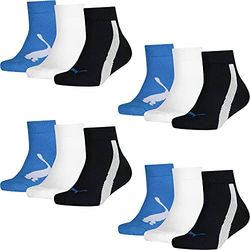 PUMA Kids Quarter Socks BWT 12er Pack, navy/white/blue, 35-38 von PUMA