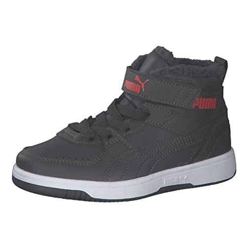PUMA Kinder Boots Rebound Joy Fur 375479 Asphalt-High Risk Red 34 von PUMA