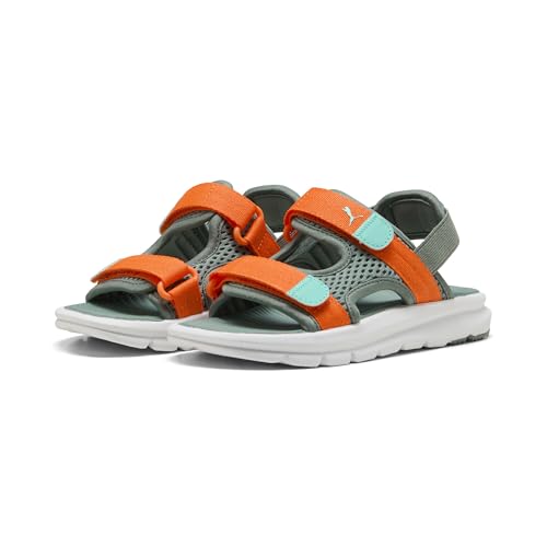 PUMA Kinder Evolve Sandalen 33, Green Moon Orange Glo Aquatic von PUMA