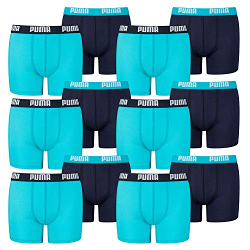 PUMA 12 er Pack Boxer Boxershorts Jungen Kinder Unterhose Unterwäsche, Farbe:789 - Bright Blue, Bekleidung:152 von PUMA