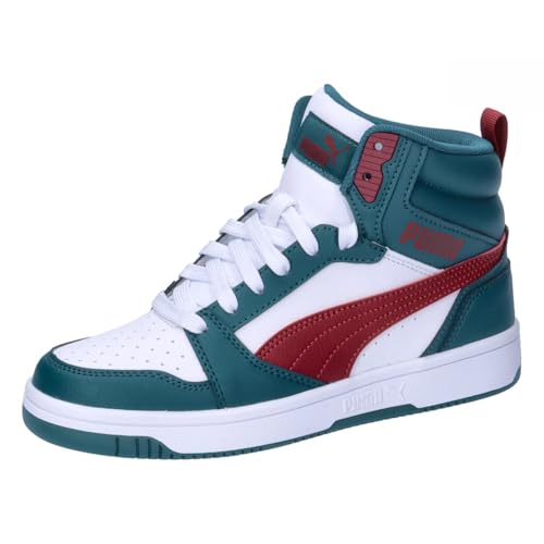 PUMA Kinder Sneaker Rebound V6 Mid Jr 393831 Cold Green-Alpine Snow-Red 38 von PUMA