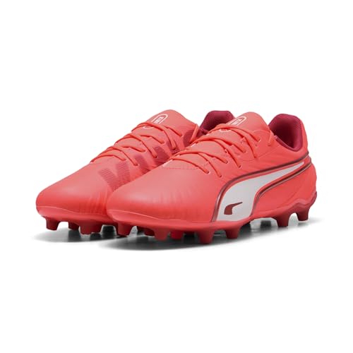 PUMA Unisex Kinder King Match Fg/Ag Jr Fussballschuh, Glowing Red Puma White Red Fire, 38.5 EU PUMA Unisex Kinder King Match Fg/Ag Jr Fussballschuh, Glowing Red Puma White Red Fire, 38.5 EU von PUMA