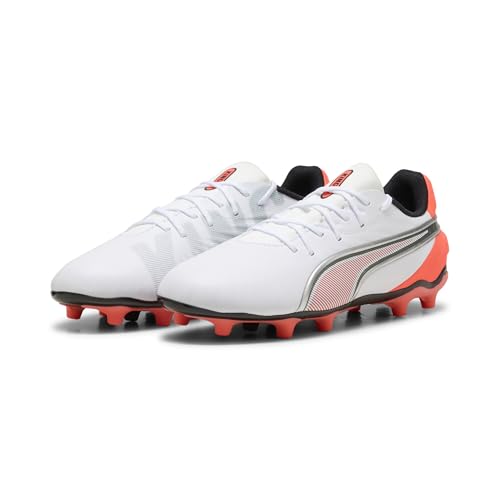 PUMA King Match FG/AG JR Soccer Shoe, White-Glowing RED Black Silver, 37 EU PUMA King Match FG/AG JR Soccer Shoe, White-Glowing RED Black Silver, 37 EU von PUMA