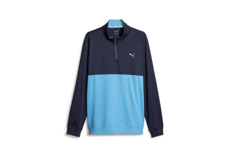 PUMA Longsweatshirt Puma Golf Layer Gamer Colorblock 1/4 Zip Navy/Hellblau Herren M von PUMA