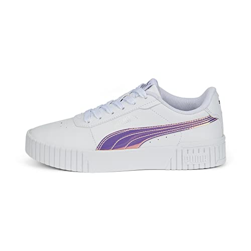 PUMA Carina 2.0 Holo Jr Sneaker, White Silver, 37.5 EU von PUMA