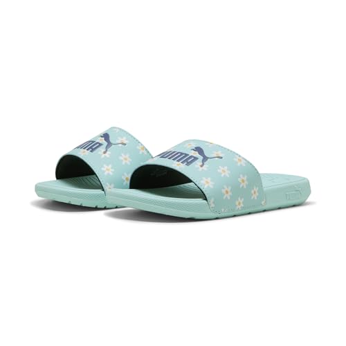 PUMA Mädchen Cool Cat 2.0 Daisies Slides 33, Safe Lake Blue Crystal White Almost Apricot von PUMA