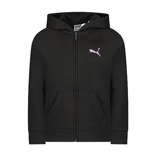 PUMA Mädchen Core Logo Zip Up Hoodie Kapuzenpulli, Schwarz, X-Large von PUMA