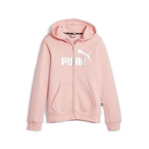 PUMA Mädchen ESS+ Logo Full Zip Hoodie FL G Schweiß, Pfirsich-Smoothie, 116 von PUMA