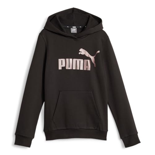 PUMA Mädchen ESS+ Logo Hoodie FL G Schweiß, Black-Bronze, 128 von PUMA