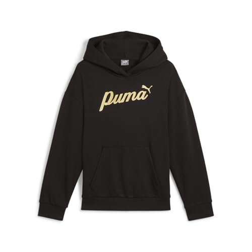 PUMA Mädchen ESS+ Script Hoodie 116 Black Gold Foil von PUMA