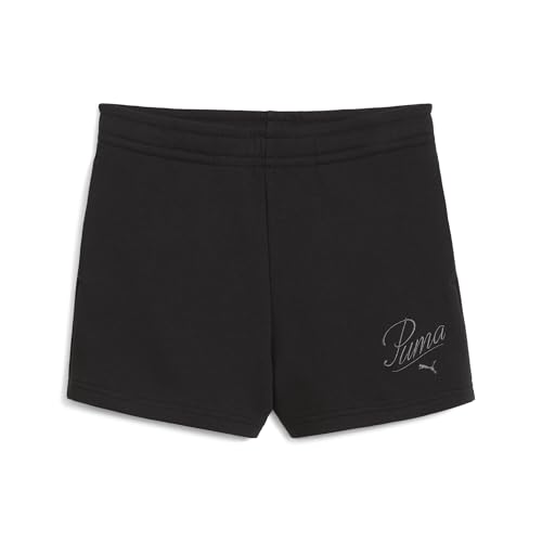 PUMA Mädchen Essentials Script Shorts 176, Black von PUMA