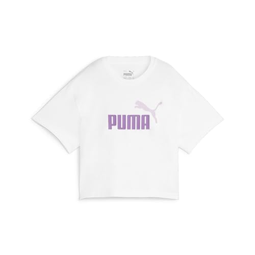 PUMA Mädchen Mädchen Cropped T-Shirt mit Logo 128White Print von PUMA