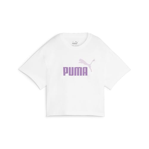 PUMA Mädchen Mädchen Cropped T-Shirt mit Logo 152White Print von PUMA