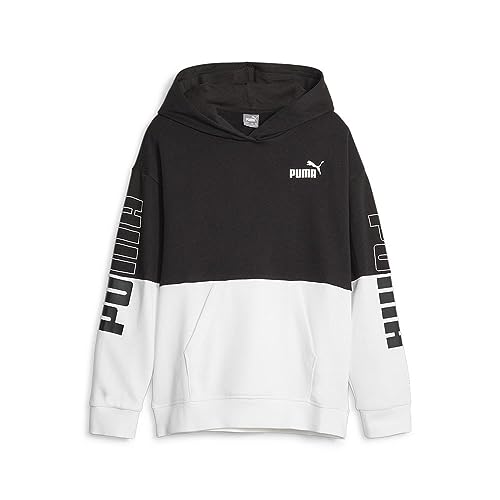 PUMA Mädchen Power Colorblock Hoodie FL G Sweatshirt, Schwarz, 10 Jahre von PUMA