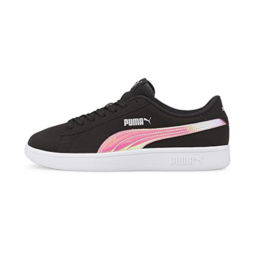 PUMA Mädchen Puma Smash V2 Holo Jr Sneaker, Puma Schwarz Puma Silber, 37 EU von PUMA