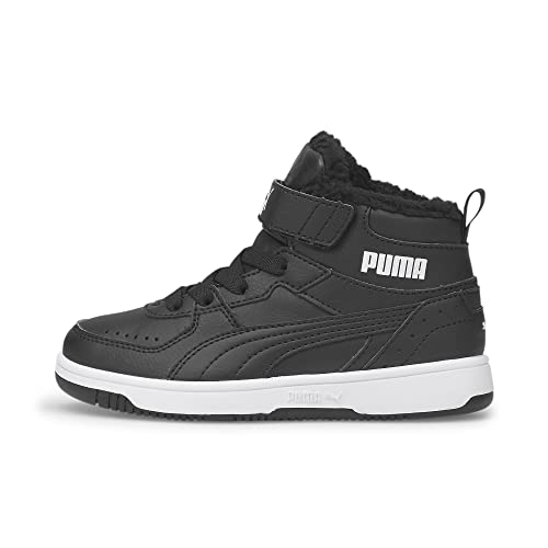 PUMA Mädchen Rebound Joy Fur PS Sneaker, Black White von PUMA
