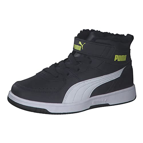 PUMA Mädchen Puma Rebound Joy Fur Ps Sneaker, Parisian Night Puma White Light Lime, 28 EU von PUMA