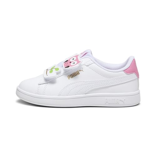 PUMA Mädchen SMASH 3.0 OWL V PS-PUMA WHITE-STRAWBERRY BURST-PUMA BLACK-PUMA GOLD von PUMA