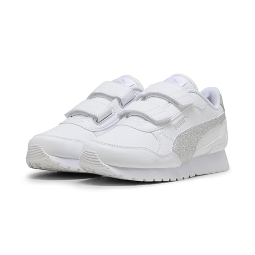 PUMA Mädchen ST Runner v4 Glitter Sneakers 29, White Silver Cool Light Gray Metallic PUMA Mädchen ST Runner v4 Glitter Sneakers 29, White Silver Cool Light Gray Metallic von PUMA
