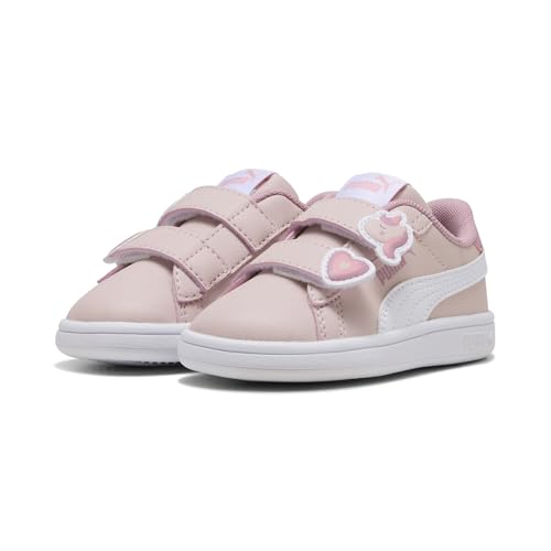 PUMA Mädchen Smash 3.0 Badges Sneakers 26, Mauve Mist White Pink von PUMA