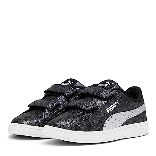 PUMA Mädchen Smash 3.0 Glitz Glam Sneakers, Black Silver White Metallic, 34.5 EU von PUMA