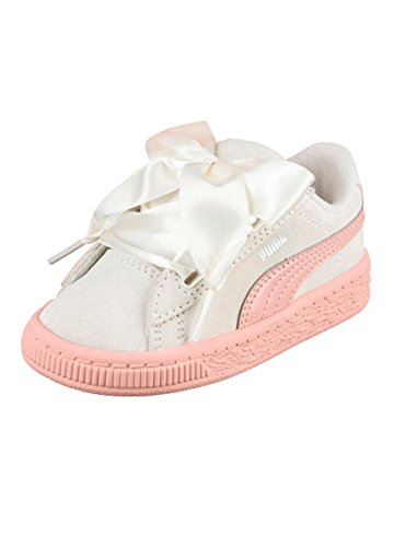 PUMA Mädchen Suede Heart Jewel PS Sneaker, Whisper White-Peach Beige, 35 von PUMA