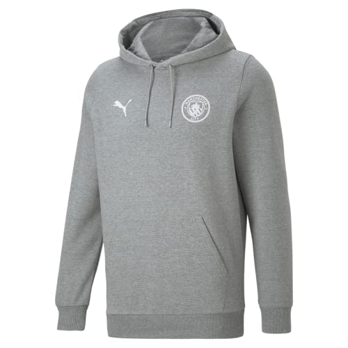 PUMA Manchester City Esentials | Herren Hoodie - Regular Fit Fleece Sports Kapuzenpullover - Grau - Size XX-Groß von PUMA