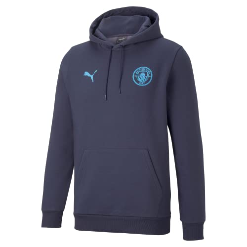 PUMA Manchester City Esentials | Herren Hoodie - Regular Fit Fleece Sports Kapuzenpullover - Marineblau - Size Groß von PUMA