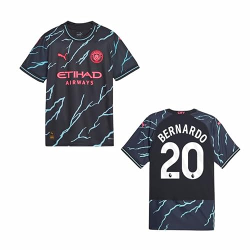 PUMA Original 3rd ManCity Trikot - Offizielles Herren Third Trikot Manchester City 23/24 - Bernardo 20 - Gr. M - Fussball Geschenke Fanartikel von PUMA