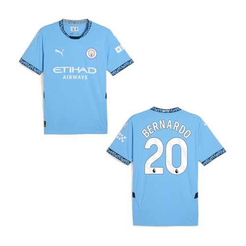 PUMA Original Home ManCity Trikot - Offizielles Herren Heimtrikot Manchester City 24/25 - Bernardo 20 - Gr. S - Fussball Geschenke Fanartikel von PUMA